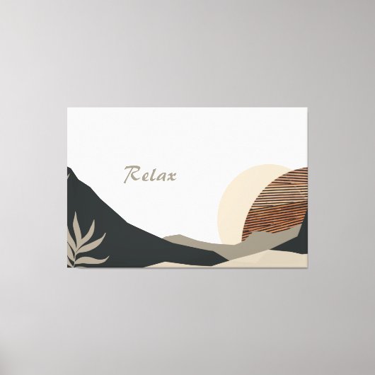 Kalmerende Abstracte aardetinten Mountain Canvas A Afdruk (Voorkant)