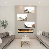 Kalmerende Abstracte aardetinten Mountain Canvas A Afdruk