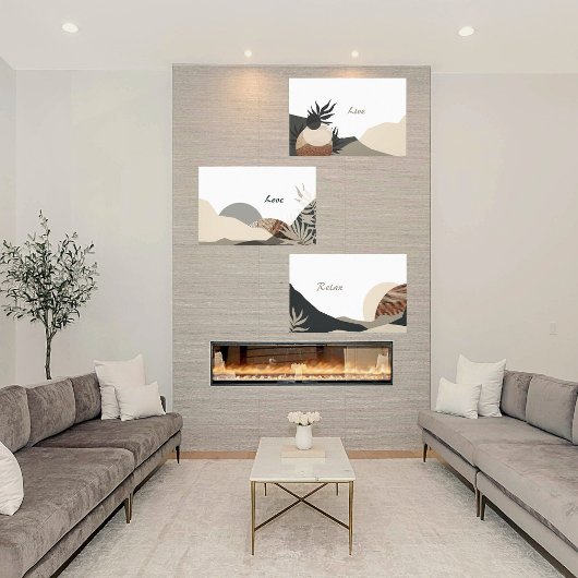 Kalmerende Abstracte aardetinten Mountain Canvas A Afdruk