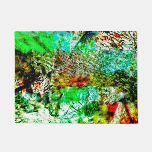 Kalmerende abstracte deurmat, Verfraai mildgele ku Deurmat (Voorkant)