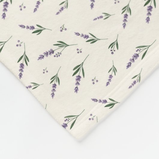 Kalmerende Aquarel Lavendel en Winterbes Fleece Deken (Hoek)