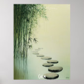Kalmerende Bamboo Forest en Stone Path Poster (Voorkant)
