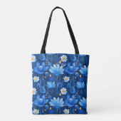 Kalmerende Blauwe Bloesem Wellness Tote Tas (Achterkant)