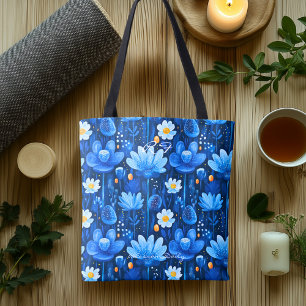 Kalmerende Blauwe Bloesem Wellness Tote Tas