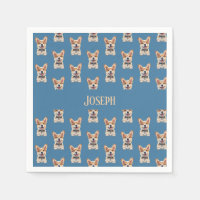 Kalmerende Blauwe Corgi Baby Shower Aanpasbare Naa