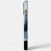 Kalmerende blauwe en gouden marmeren aderen Case-Mate iPhone case (Achterkant / Links)