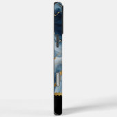 Kalmerende blauwe en gouden marmeren aderen Case-Mate iPhone case (Achterkant / Rechts)