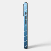 Kalmerende Blauwe Golf Patroon met Monogram Case-Mate iPhone Case (Achterkant / Links)