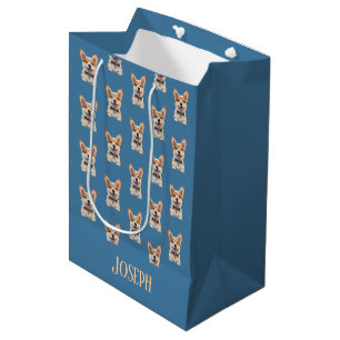 Kalmerende Blauwe Tan Corgi Baby Aanpasbare Naam Medium Cadeauzakje