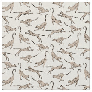 Kalmerende cheeta luipaard neutraal warm beige crè stof
