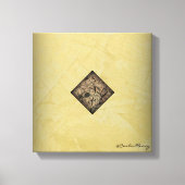 Kalmerende crème en zwarte pollock stijl moderne k canvas afdruk (Voorkant)