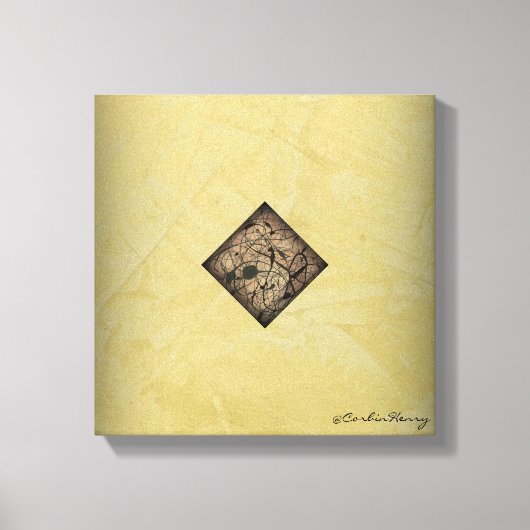 Kalmerende crème en zwarte pollock stijl moderne k canvas afdruk (Voorkant)