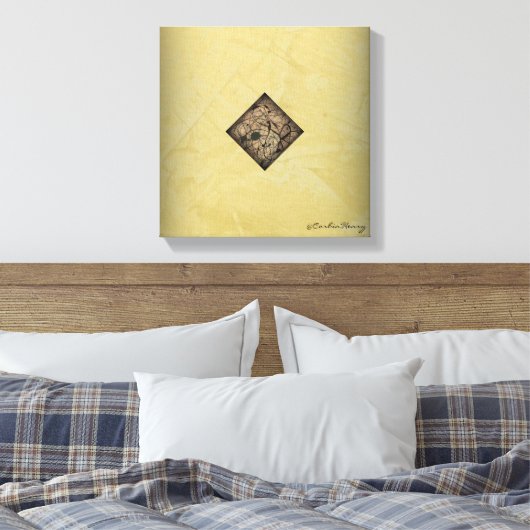 Kalmerende crème en zwarte pollock stijl moderne k canvas afdruk (Insitu (Slaapkamer))