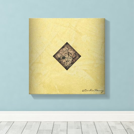 Kalmerende crème en zwarte pollock stijl moderne k canvas afdruk (Insitu (Houten vloer))