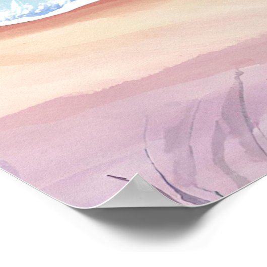 Kalmerende golf van Amerika strand scene Poster (Hoek)