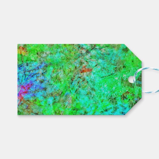 Kalmerende groene abstracte cadeaubadge,Schitteren Cadeaulabel (Voorkant (Horizontaal))