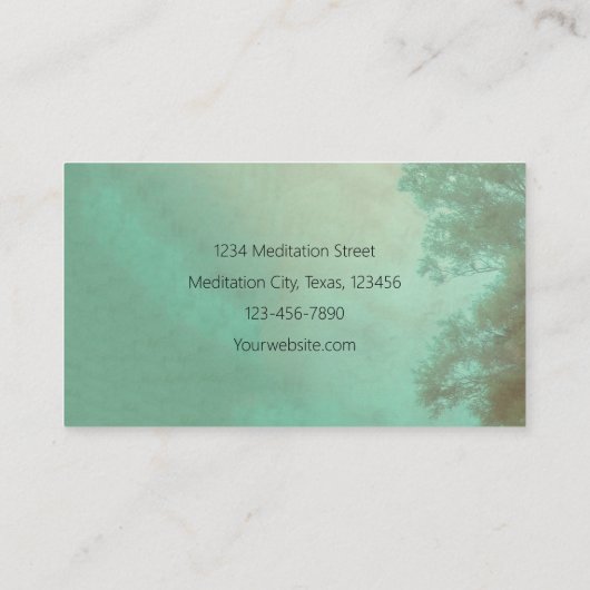  kalmerende groene bosbomen visitekaartje (Achterkant)
