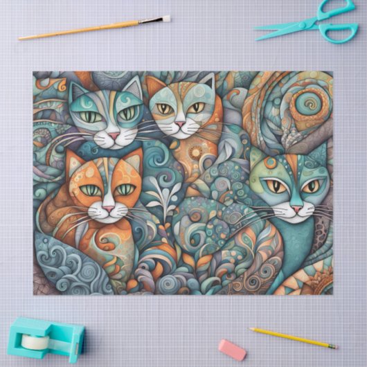 Kalmerende katten 2 tissue papier (Craft)