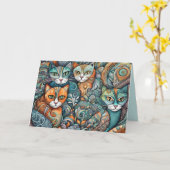 Kalmerende Katten 2 wenskaart Kaart (Gele Bloem)