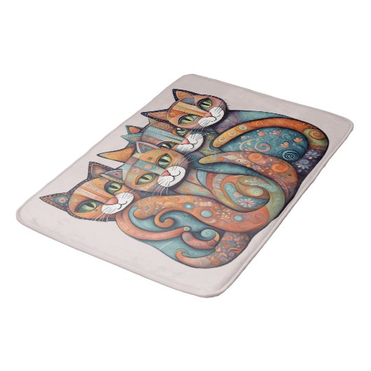 Kalmerende Katten 3 Badmat (Gekanteld)