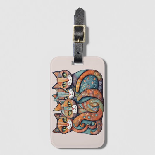 Kalmerende Katten 3 bagagelabel (Voorkant (verticaal))