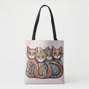kalmerende katten 3 boodschappentas tote bag
