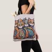 kalmerende katten 3 boodschappentas tote bag (Dichtbij)