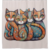 Kalmerende Katten 3 Douchegordijn (Voorkant)