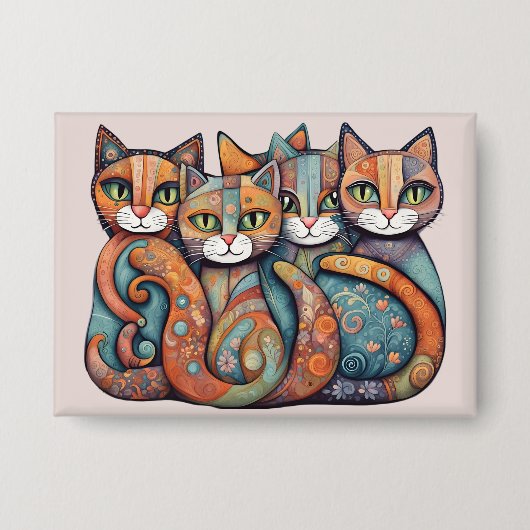 Kalmerende Katten 3 Knop Button (Voorkant)