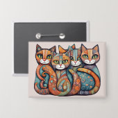 Kalmerende Katten 3 Knop Button (Voorkant / Achterkant)