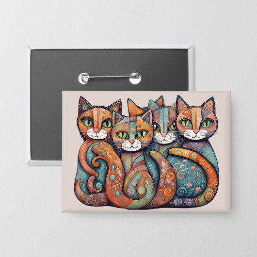 Kalmerende Katten 3 Knop Button (Voorkant / Achterkant)