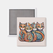 Kalmerende katten 3 magneet (Voorkant / Achterkant)