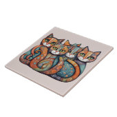 Kalmerende Katten 3 tegel Tegeltje (Zijkant)