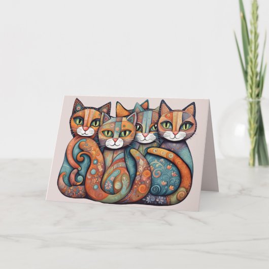 kalmerende katten 3 wenskaart kaart (Voorkant)