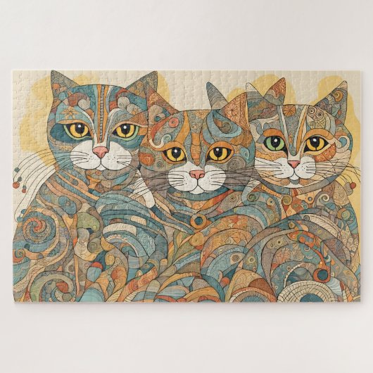 Kalmerende katten 4 puzzel legpuzzel (Horizontaal)