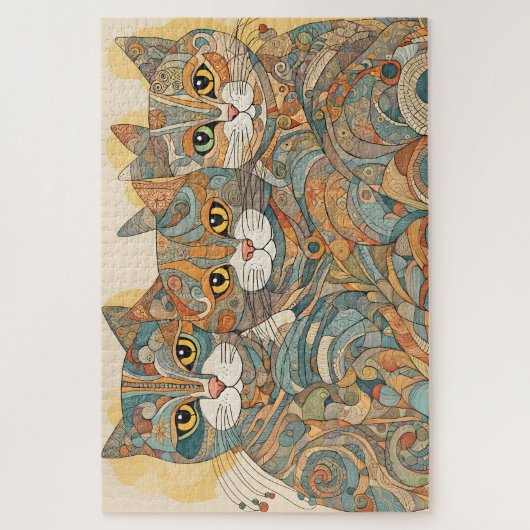 Kalmerende katten 4 puzzel legpuzzel (Verticaal)