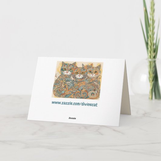 Kalmerende Katten 4 wenskaart Kaart (Achterkant)