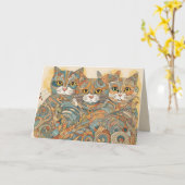 Kalmerende Katten 4 wenskaart Kaart (Gele Bloem)