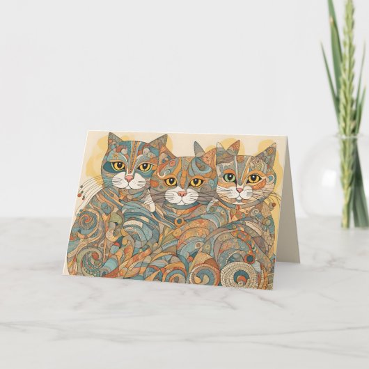 Kalmerende Katten 4 wenskaart Kaart (Voorkant)
