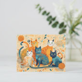 kalmerende katten ansichtkaart briefkaart (Staand voorkant)