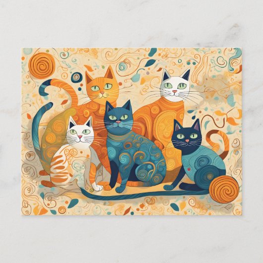 kalmerende katten ansichtkaart briefkaart (Voorkant)