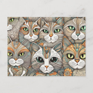 kalmerende katten ansichtkaart briefkaart