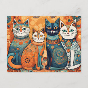 kalmerende katten ansichtkaart briefkaart