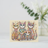 kalmerende katten ansichtkaart briefkaart (Staand voorkant)