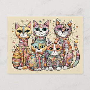 kalmerende katten ansichtkaart briefkaart