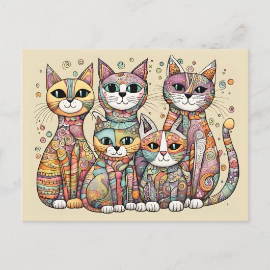 kalmerende katten ansichtkaart briefkaart (Voorkant)