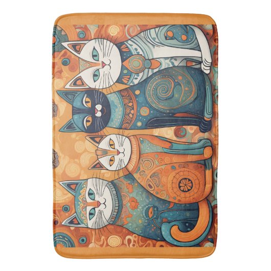 Kalmerende katten badmat (Voorkant Verticaal)