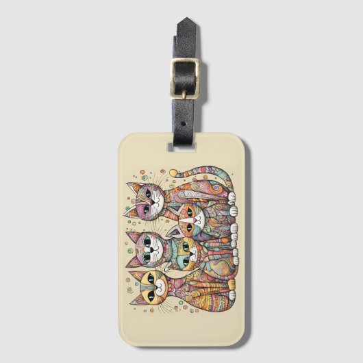 kalmerende katten bagagelabel (Voorkant (verticaal))