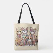 kalmerende katten boodschappentas tote bag (Achterkant)