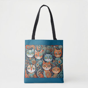 kalmerende katten boodschappentas tote bag